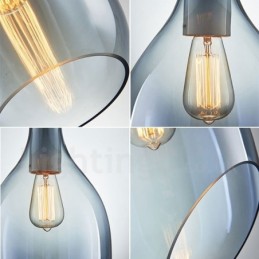 Lámpara colgante moderna contemporánea de vidrio de 1 luz con pantalla de vidrio