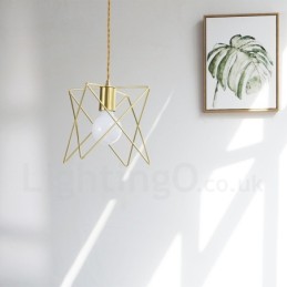 Lámpara colgante moderna contemporánea de acero de 1 luz con pantalla