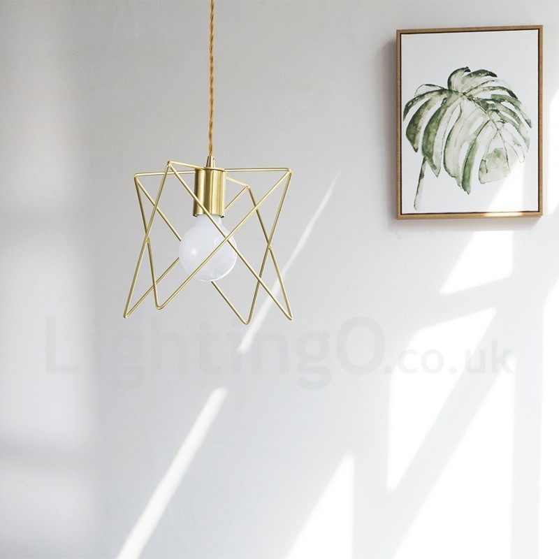 Lámpara colgante moderna contemporánea de acero de 1 luz con pantalla