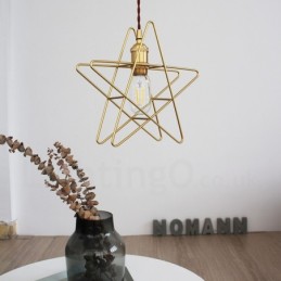 Lámpara colgante moderna contemporánea de latón de 1 luz con pantalla