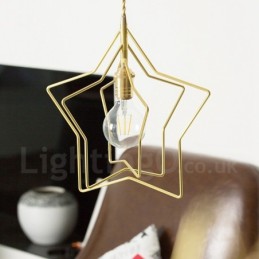 Lámpara colgante moderna contemporánea de latón de 1 luz con pantalla