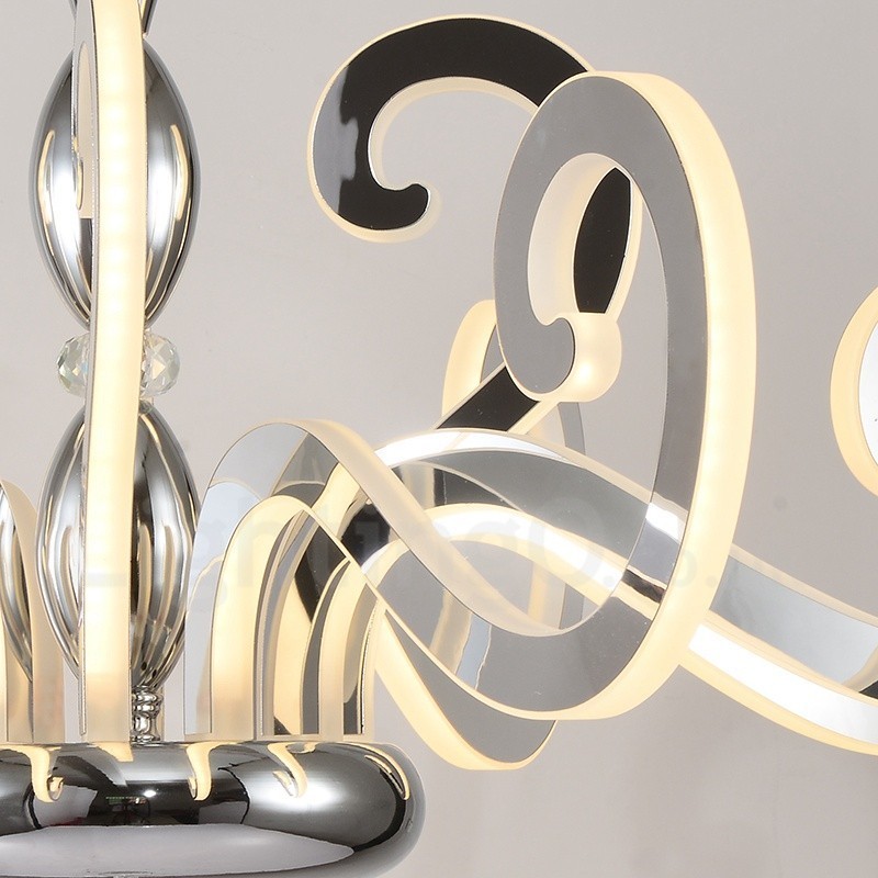 Lámpara de araña moderna contemporánea de acero de 12 luces con pantalla acrílica
