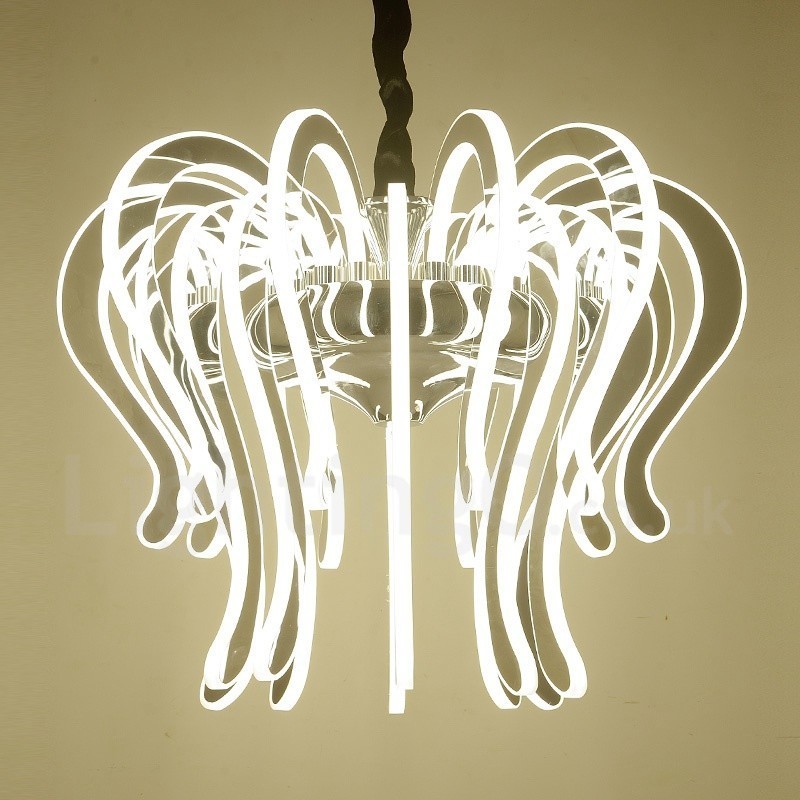 Lámpara de araña moderna contemporánea de acero de 20 luces con pantalla acrílica