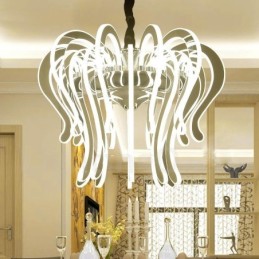 Lámpara de araña moderna contemporánea de acero de 20 luces con pantalla acrílica