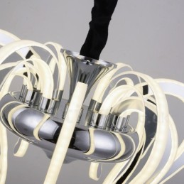 Lámpara de araña moderna contemporánea de acero de 20 luces con pantalla acrílica