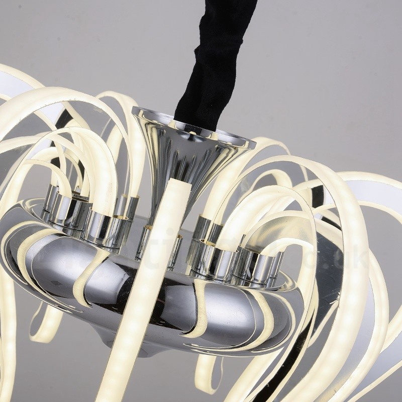 Lámpara de araña moderna contemporánea de acero de 20 luces con pantalla acrílica