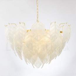 Lámpara colgante moderna contemporánea de acero de 4 luces con pantalla de vidrio
