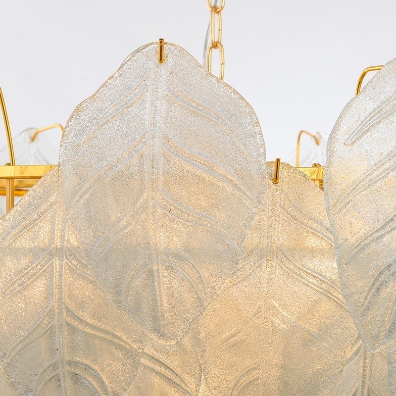 Lámpara colgante moderna contemporánea de acero de 4 luces con pantalla de vidrio