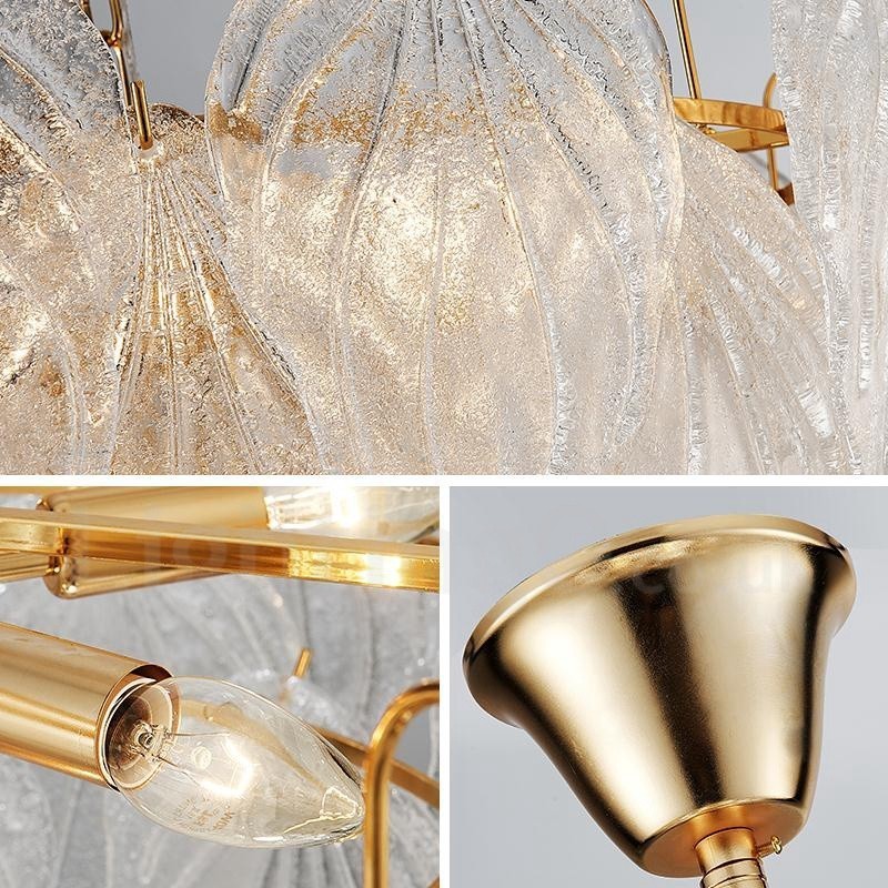 Lámpara colgante moderna contemporánea de acero de 4 luces con pantalla de vidrio