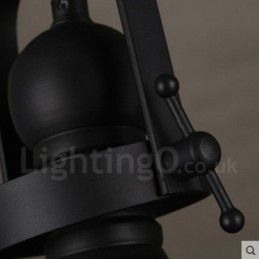 Lámpara colgante retro de acero de 1 luz con pantalla de cristal