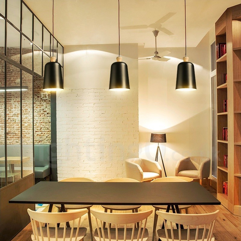 Lámpara colgante moderna contemporánea de una luz de aleación de aluminio con pantalla de aleación de aluminio