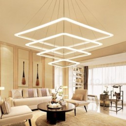 Lámpara colgante moderna y contemporánea de 4 luces de aleación de aluminio con pantalla acrílica