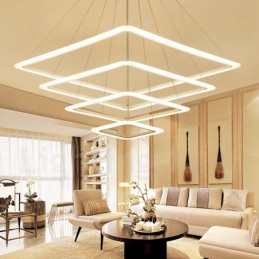 Lámpara colgante moderna y contemporánea de 4 luces de aleación de aluminio con pantalla acrílica