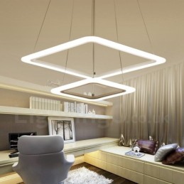 Lámpara colgante moderna y contemporánea de aleación de aluminio de 2 luces con pantalla acrílica