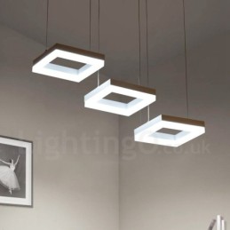 Lámpara colgante moderna y contemporánea de 3 luces de aleación de aluminio con pantalla acrílica