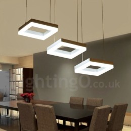 Lámpara colgante moderna y contemporánea de 3 luces de aleación de aluminio con pantalla acrílica