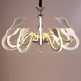 Lámpara de araña moderna y contemporánea de acero regulable de 12 luces con pantalla acrílica