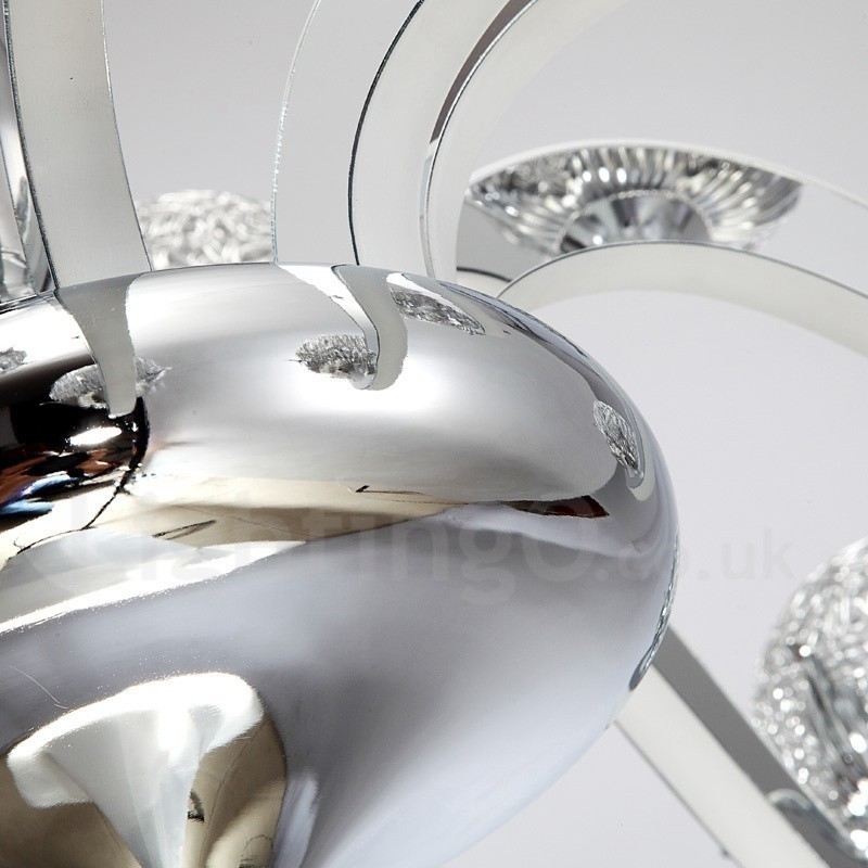 Lámpara de araña moderna y contemporánea de acero regulable de 12 luces con pantalla de aleación de aluminio