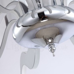 Lámpara de araña moderna contemporánea regulable de acero de 15 luces con pantalla acrílica