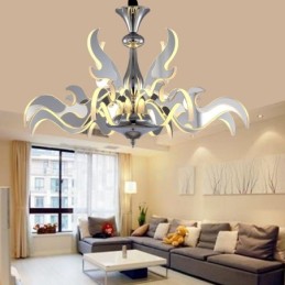 Lámpara de araña moderna y contemporánea de acero regulable de 12 luces con pantalla acrílica