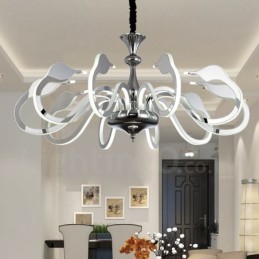 Lámpara de araña moderna contemporánea regulable de acero de 10 luces con pantalla acrílica