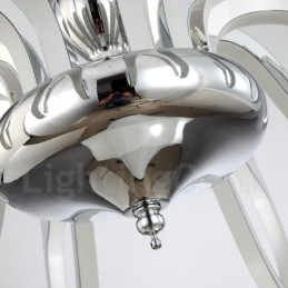 Lámpara de araña moderna contemporánea regulable de acero de 10 luces con pantalla acrílica