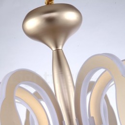 Lámpara de araña moderna y contemporánea de acero regulable de 8 luces con pantalla acrílica