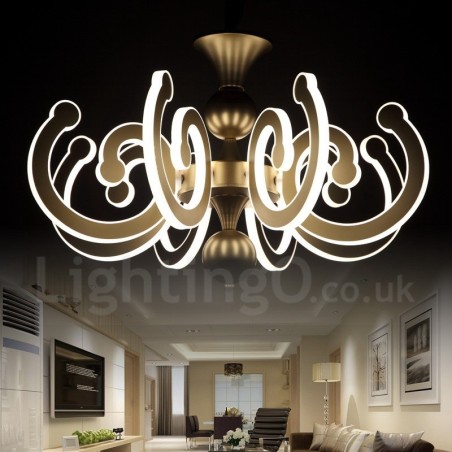 Lámpara de araña moderna y contemporánea de acero regulable de 8 luces con pantalla acrílica Lámpara de araña moderna y contemporánea de acero regulable de 8 luces con pantalla acrílica