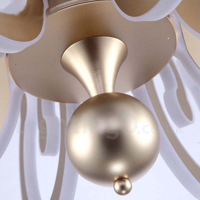 Lámpara de araña moderna y contemporánea de acero regulable de 8 luces con pantalla acrílica