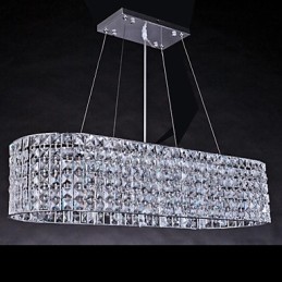 Lámpara de araña moderna contemporánea de cristal cromado