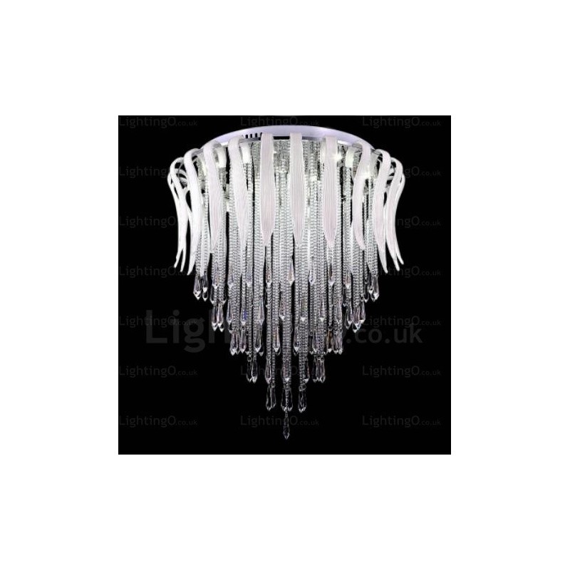 Lámparas de techo modernas y contemporáneas de 12 luces con pantalla de cristal