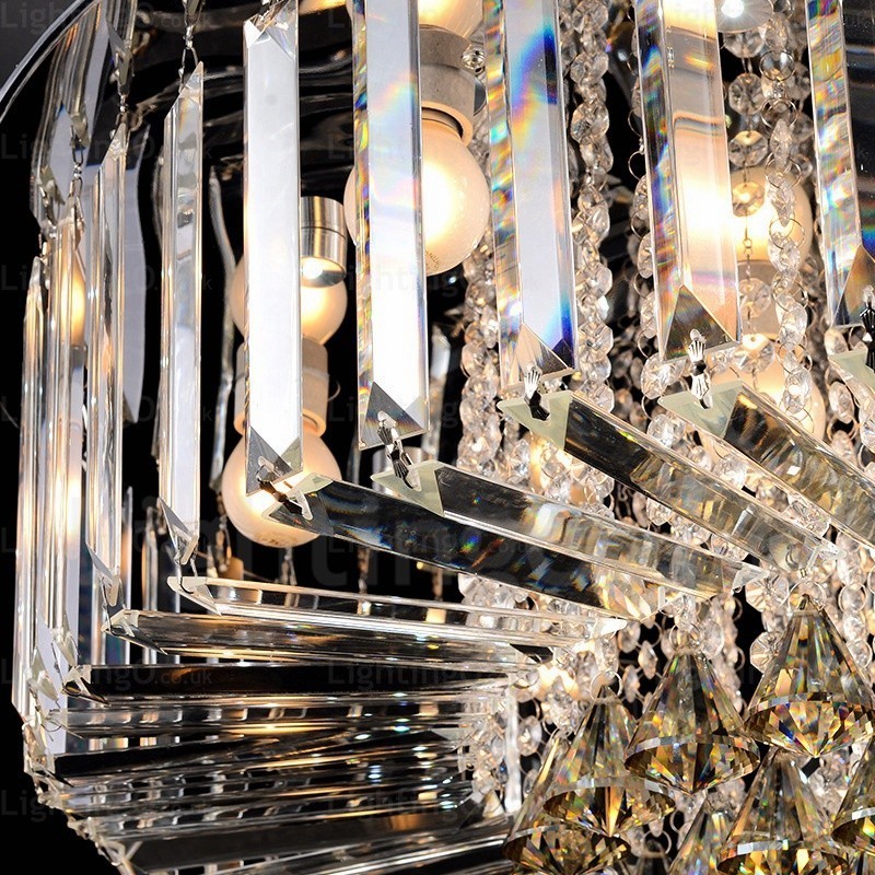 Lámparas de techo modernas y contemporáneas de 6 luces con pantalla de cristal