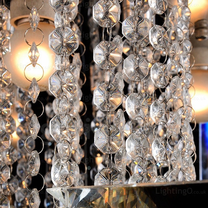 Lámparas de techo modernas y contemporáneas de 6 luces con pantalla de cristal