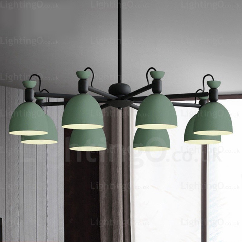 Lámpara de araña nórdica de 8 luces con pantalla de aleación de aluminio