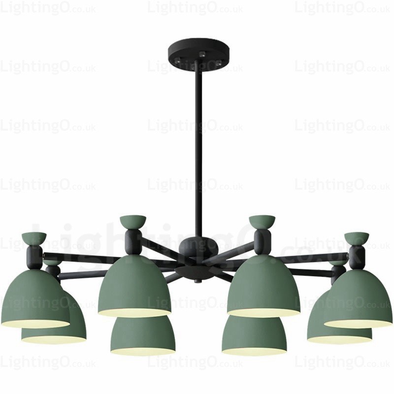 Lámpara de araña nórdica de 8 luces con pantalla de aleación de aluminio