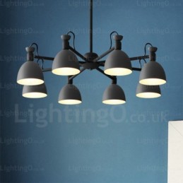Lámpara de araña nórdica de 8 luces con pantalla de aleación de aluminio