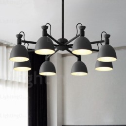 Lámpara de araña nórdica de 8 luces con pantalla de aleación de aluminio