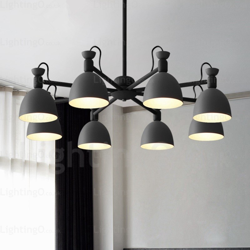 Lámpara de araña nórdica de 8 luces con pantalla de aleación de aluminio
