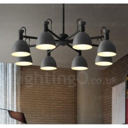 Lámpara de araña nórdica de 8 luces con pantalla de aleación de aluminio