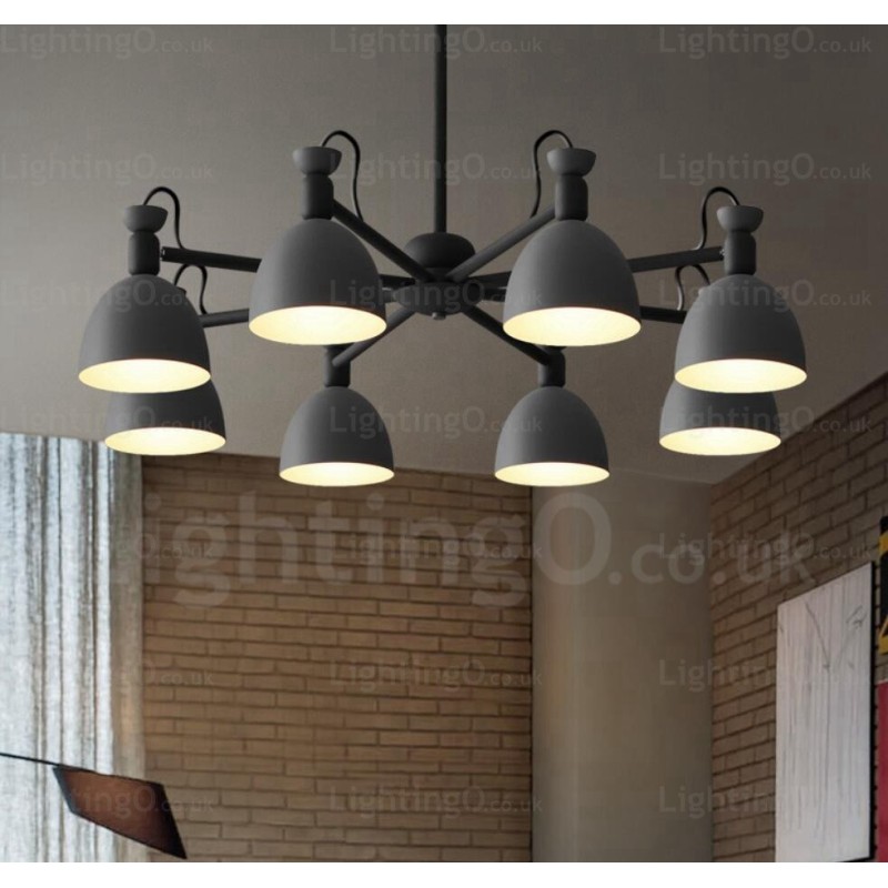 Lámpara de araña nórdica de 8 luces con pantalla de aleación de aluminio