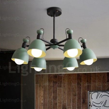 Lámpara de araña nórdica de 6 luces con pantalla de aleación de aluminio Lámpara de araña nórdica de 6 luces con pantalla de aleación de aluminio