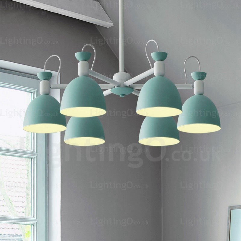 Lámpara de araña nórdica de 6 luces con pantalla de aleación de aluminio