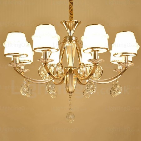 Lámpara de araña nórdica de 6 luces con pantalla de cristal Lámpara de araña nórdica de 6 luces con pantalla de cristal