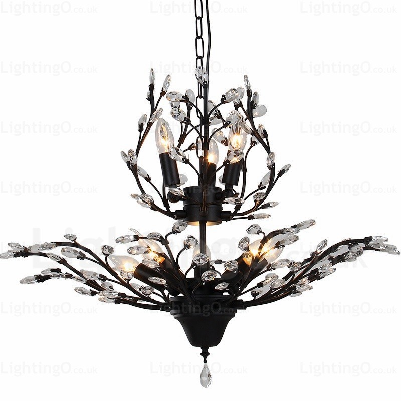 Lámpara de araña rústica de 8 luces