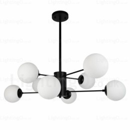 Lámpara de araña contemporánea moderna de 8 luces con pantalla de cristal