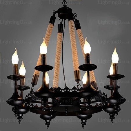 Lámpara colgante rústica de 8 luces Lámpara colgante rústica de 8 luces