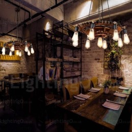 Lámpara colgante retro vintage de 9 luces