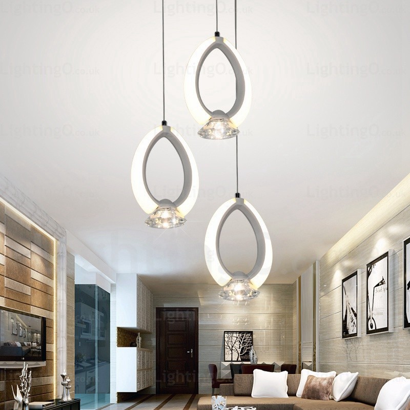 Lámpara colgante contemporánea moderna de 1 luz con pantalla de cristal