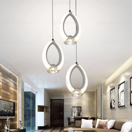 Lámpara colgante contemporánea moderna de 1 luz con pantalla de cristal Lámpara colgante contemporánea moderna de 1 luz con pantalla de cristal