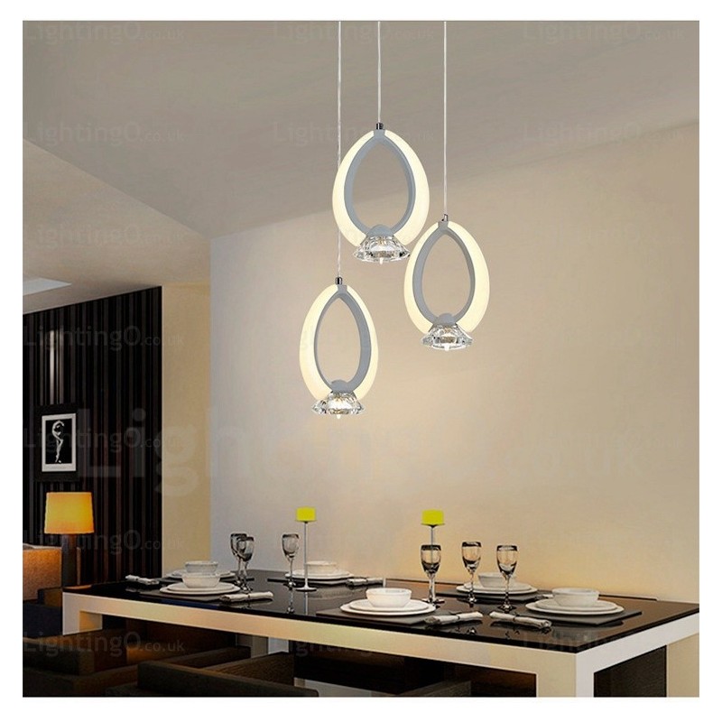 Lámpara colgante contemporánea moderna de 1 luz con pantalla de cristal